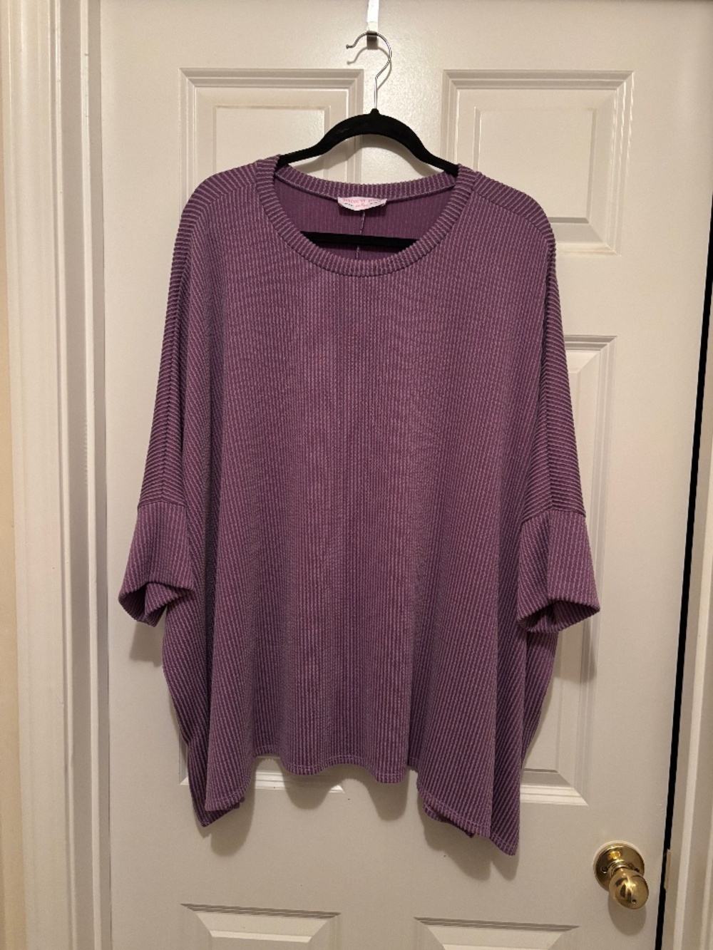 Raised Rib Easy-Fit Dolman 3/4 Sleeve Top from Discount Divas Plus Size